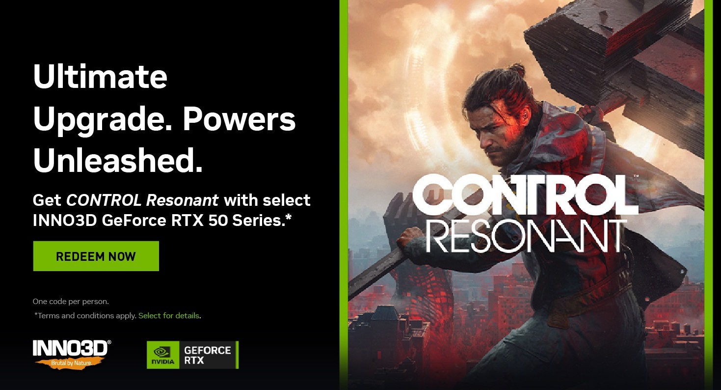 Kup GeForce RTX 50 od INNO3D i odbierz Control Resonant